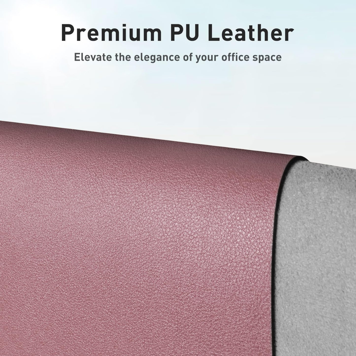 Leather Desk Pad Protector,Mouse Pad,Office Desk Mat,Non-Slip PU Leather Desk Blotter,Laptop Desk Pad,Waterproof Desk Writing Pad for Office and Home (Dark Pink, 23.6" X 13.7")