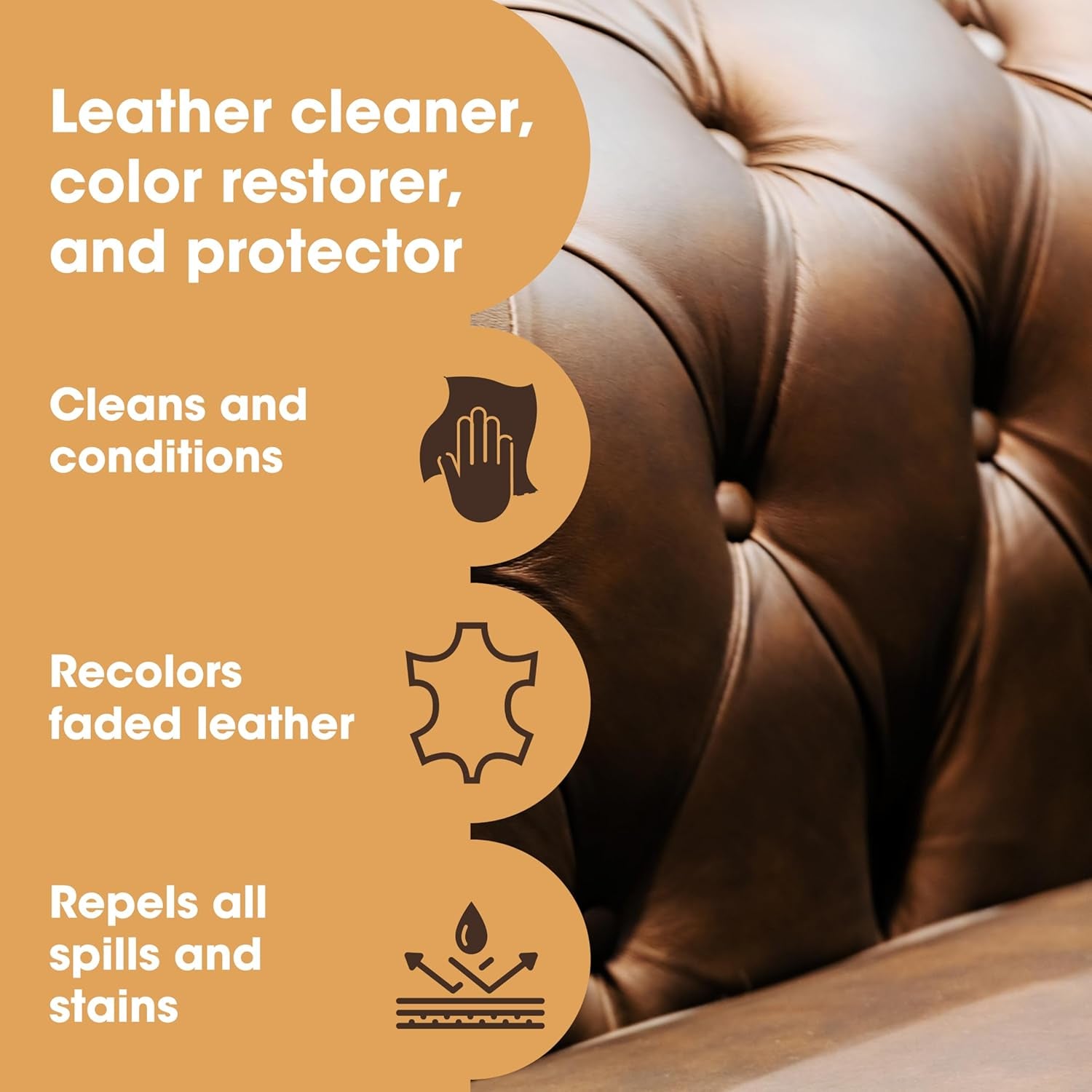 Leather Complete Restoration Kit | with Leather Recoloring Balm, Cleaner, 2-In-1 Protection Cream & Conditioner, Sponge, and Cloth | Leather Repair Kit for Furniture (Dark Grey)