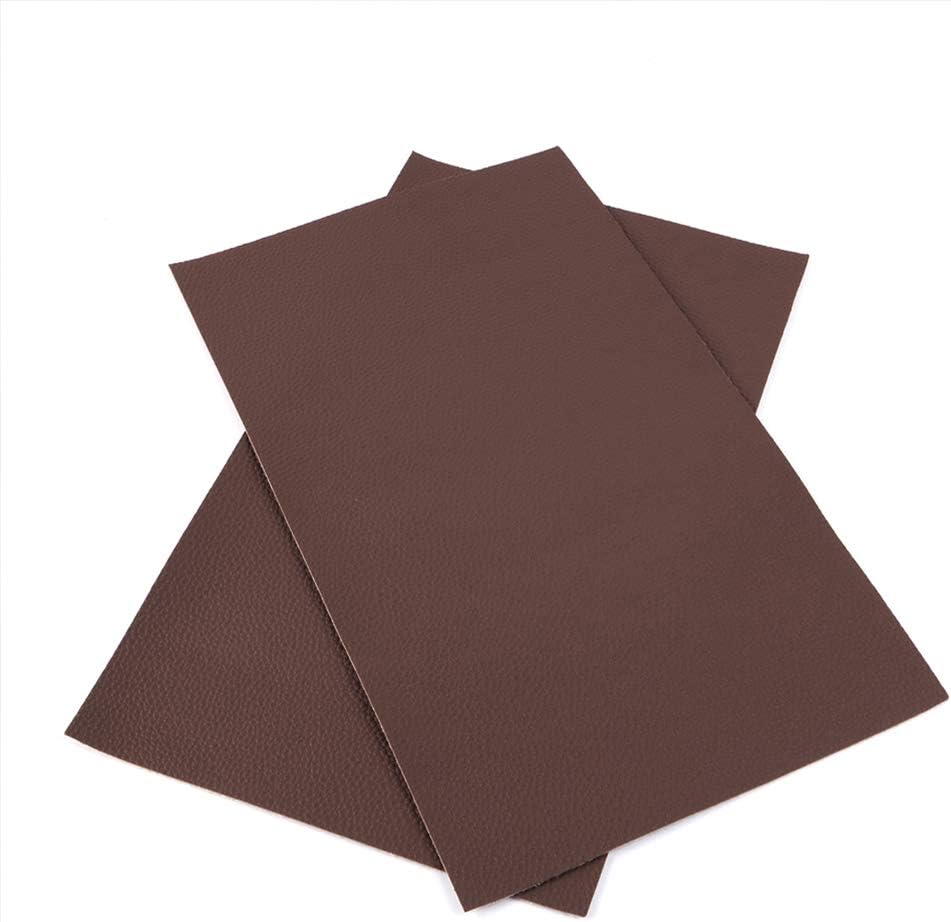 Vinyl Faux Leather Fabric Cotton Back for Hand Crafts DIY Tooling Sewing Hobby Workshop Crafting Wallet Making Square 0.7Mm Thick 54" Wide by the Yard (Dark Brown)