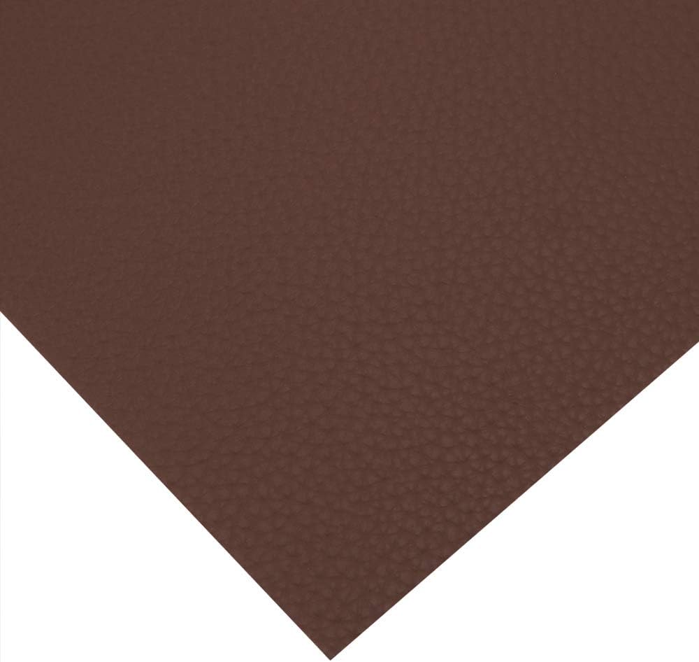 Vinyl Faux Leather Fabric Cotton Back for Hand Crafts DIY Tooling Sewing Hobby Workshop Crafting Wallet Making Square 0.7Mm Thick 54" Wide by the Yard (Dark Brown)