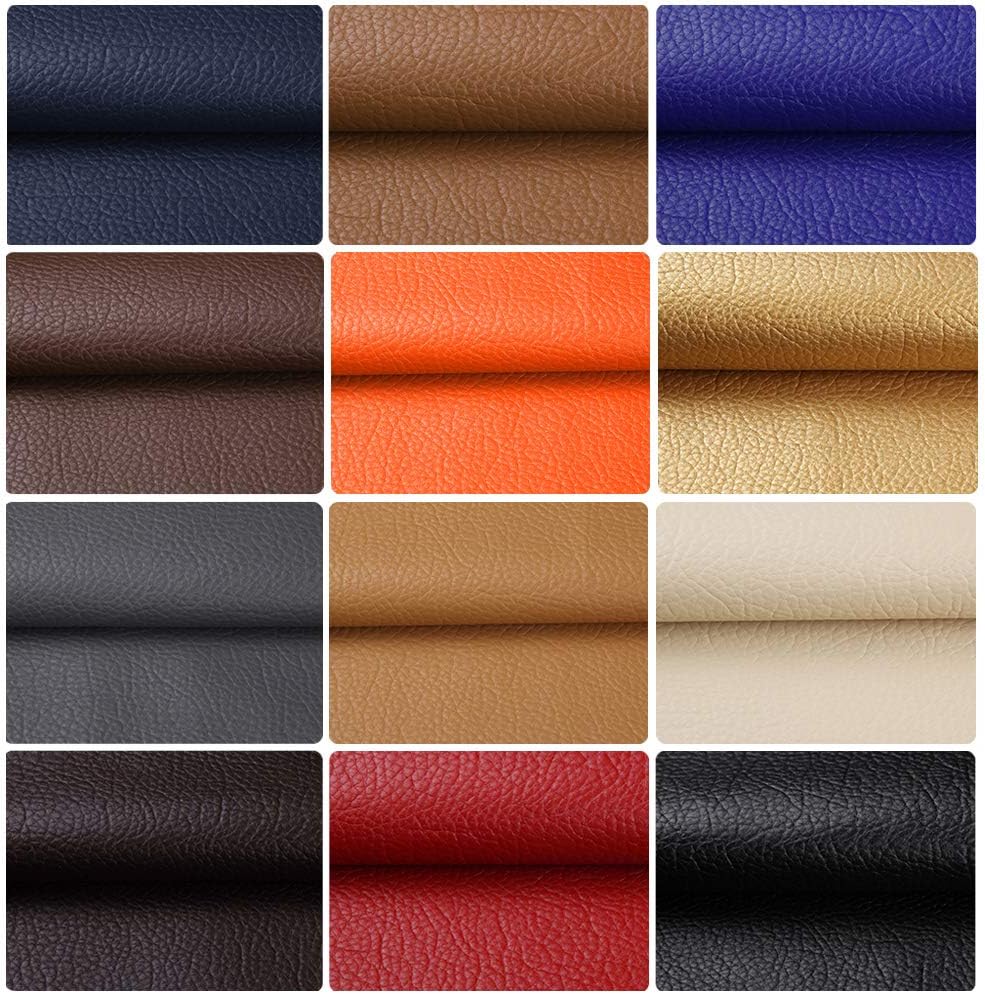 Vinyl Faux Leather Fabric Cotton Back for Hand Crafts DIY Tooling Sewing Hobby Workshop Crafting Wallet Making Square 0.7Mm Thick 54" Wide by the Yard (Dark Brown)