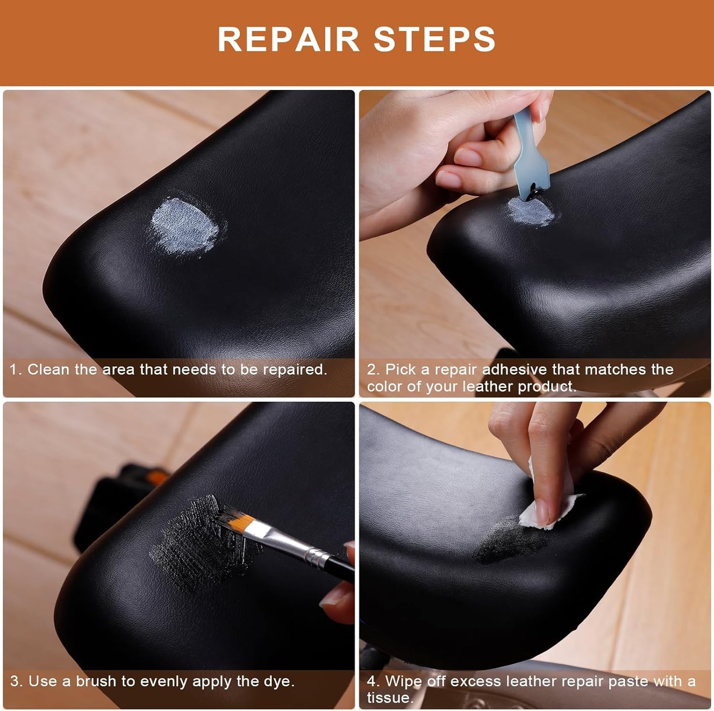 18 Colors Leather and Vinyl Repair Kit for Refurbishing Upholstery, Couch, Boat, Car Seat, Shoes and Jacket - Leather Dye Kit - a Simple and Convenient Leather Repair Solution