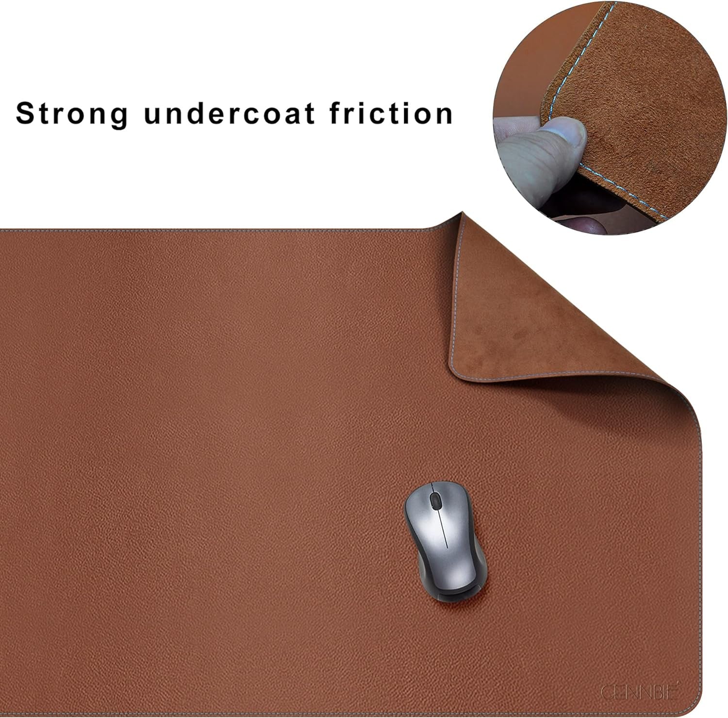 Leather Desk Pad – Large Mouse Pad - Desk Mat Home Office Desk Accessories Desktop Protector Non Slip Writing Desk Blotter (59 X 23.6 Inch – Light Brown)