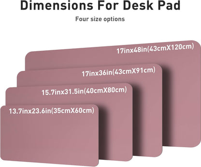 Leather Desk Pad Protector,Mouse Pad,Office Desk Mat,Non-Slip PU Leather Desk Blotter,Laptop Desk Pad,Waterproof Desk Writing Pad for Office and Home (Dark Pink, 23.6" X 13.7")