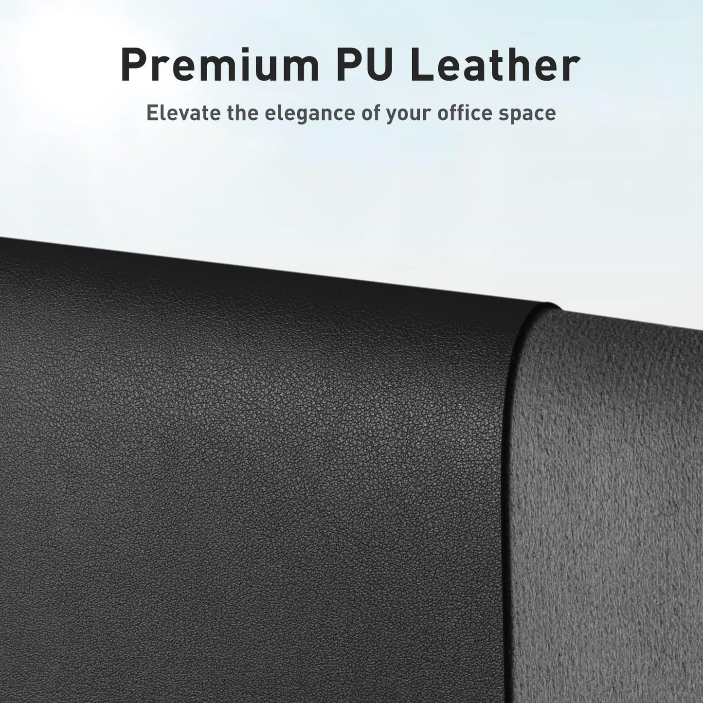 Leather Desk Pad Protector,Mouse Pad,Office Desk Mat, Non-Slip PU Leather Desk Blotter,Laptop Desk Pad,Waterproof Desk Writing Pad for Office and Home (Black,31.5" X 15.7")