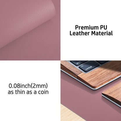 Leather Desk Pad Protector,Mouse Pad,Office Desk Mat,Non-Slip PU Leather Desk Blotter,Laptop Desk Pad,Waterproof Desk Writing Pad for Office and Home (Dark Pink, 23.6" X 13.7")